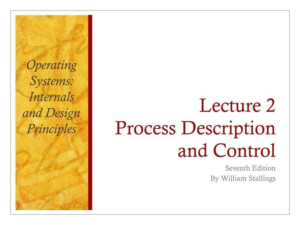 lecture 2 process description and control
