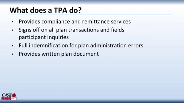 What does a TPA do?