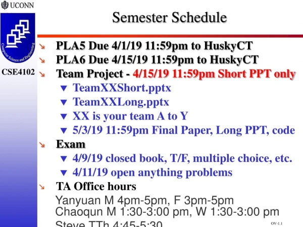Semester Schedule