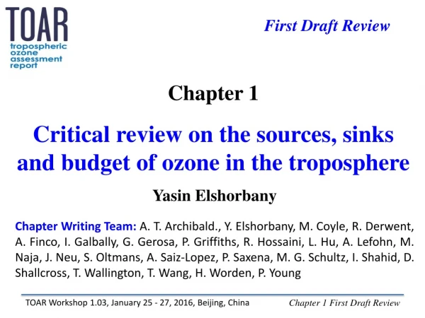 Chapter 1 Critical review on the sources, sinks and budget of ozone in the troposphere