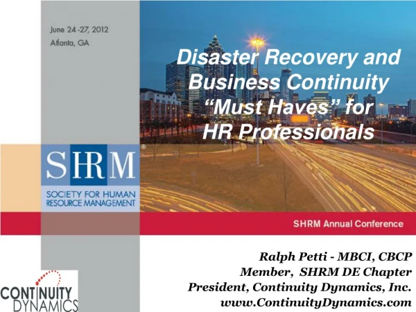 Disaster Recovery and Business Continuity “Must Haves” for HR Professionals