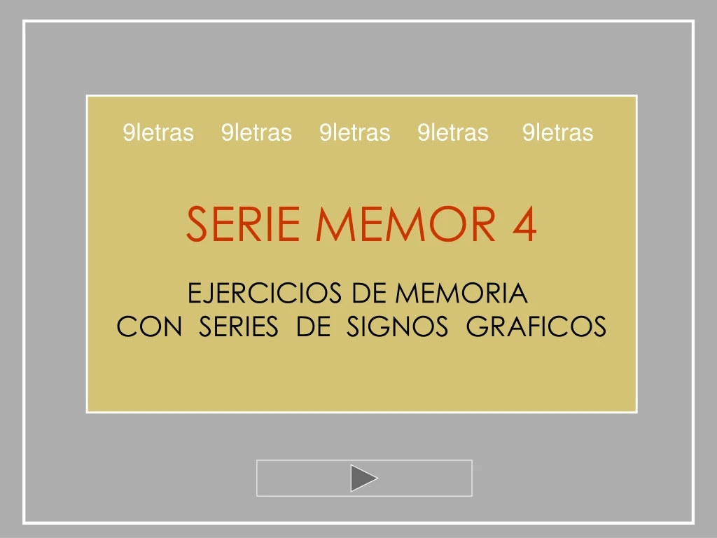 serie memor 4 ejercicios de memoria con series