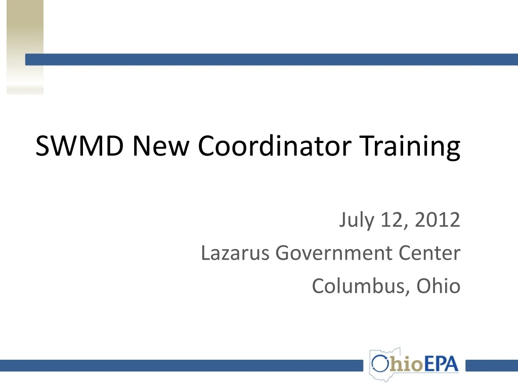 swmd new coordinator training