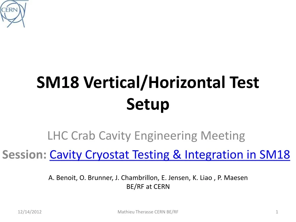 sm18 vertical horizontal test setup