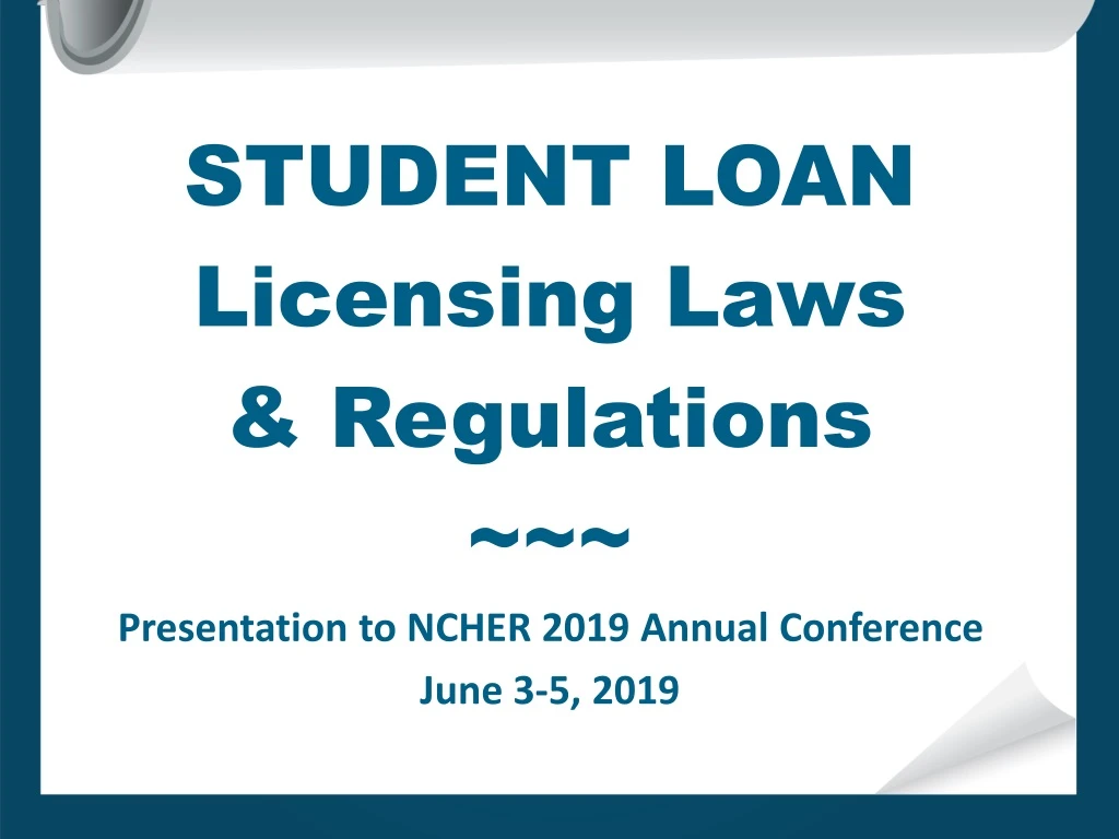 student loan licensing laws regulations
