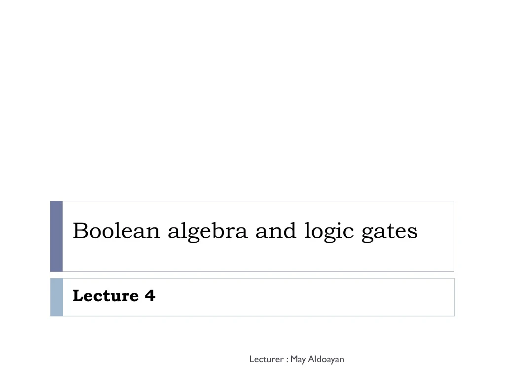 boolean algebra and logic gates
