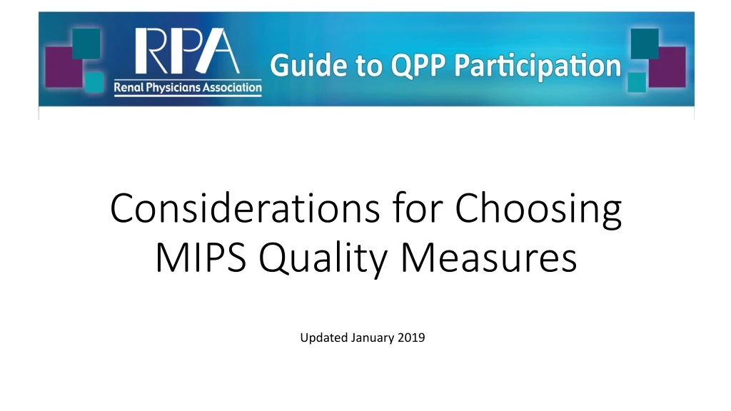 considerations for choosing mips quality measures
