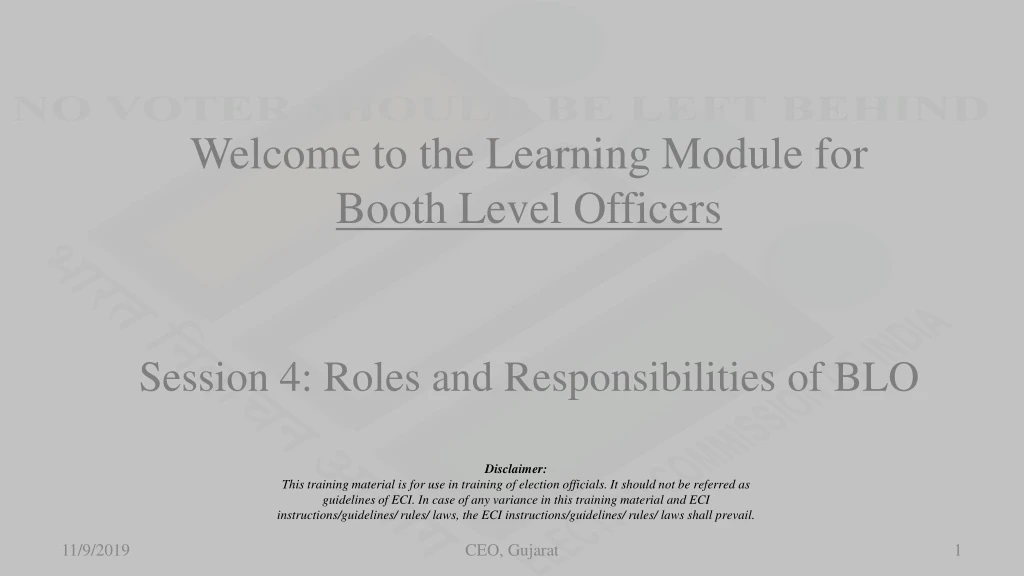 welcome to the learning module for booth level