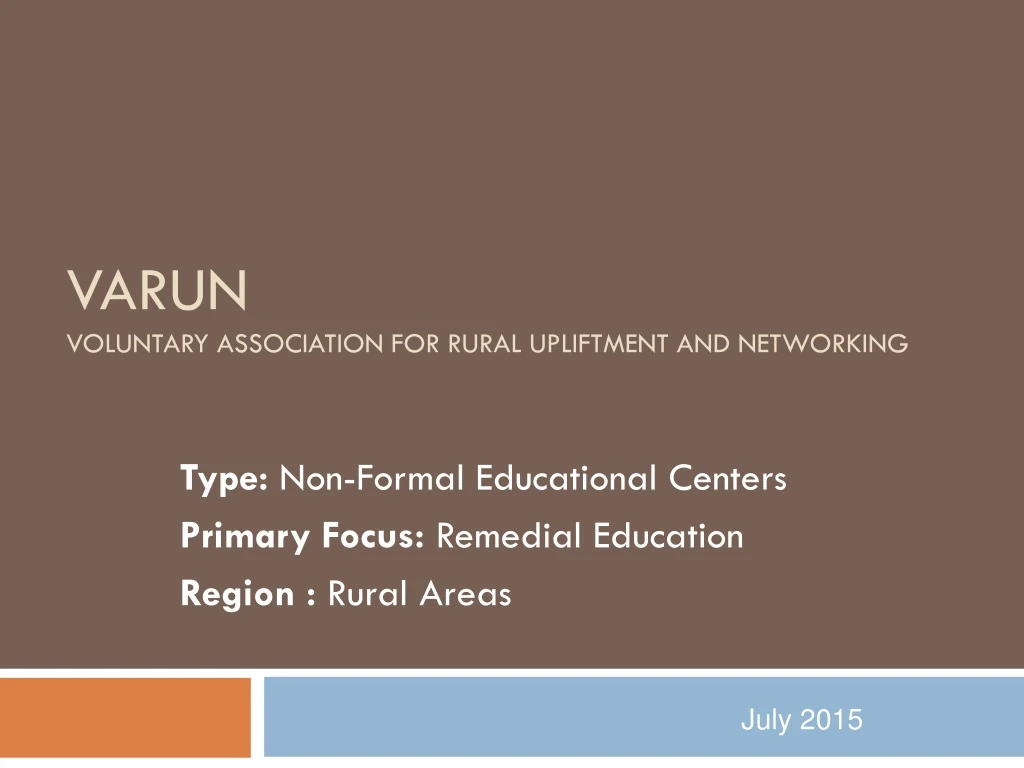 varun voluntary association for rural upliftment and networking