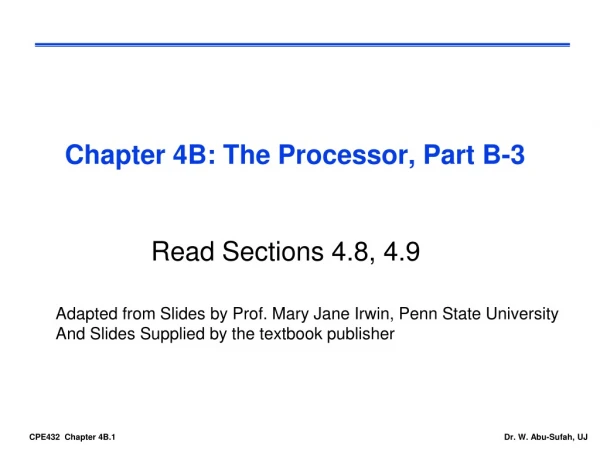 Chapter 4B: The Processor, Part B-3