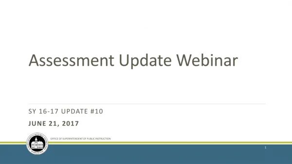 Assessment Update Webinar