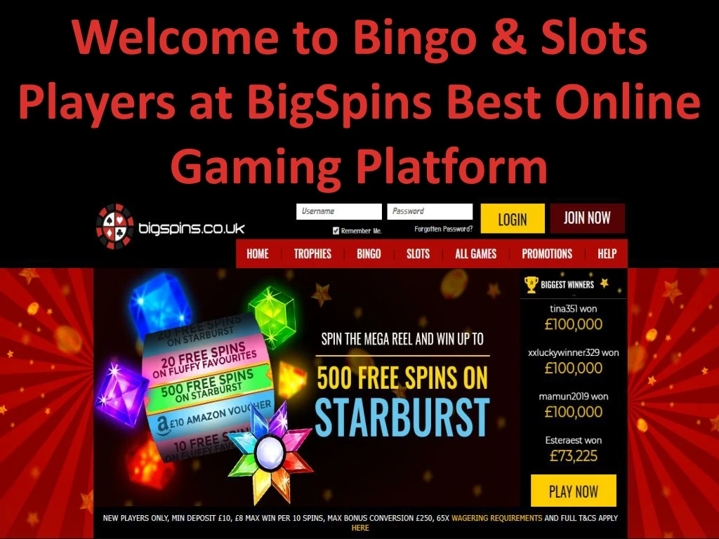 welcome to bingo slots players at bigspins best