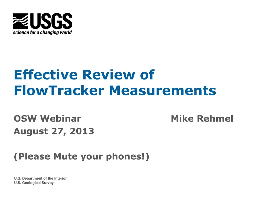 effective review of flowtracker measurements