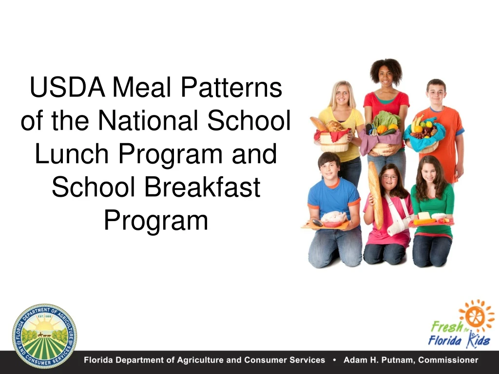 usda meal patterns of the national school lunch