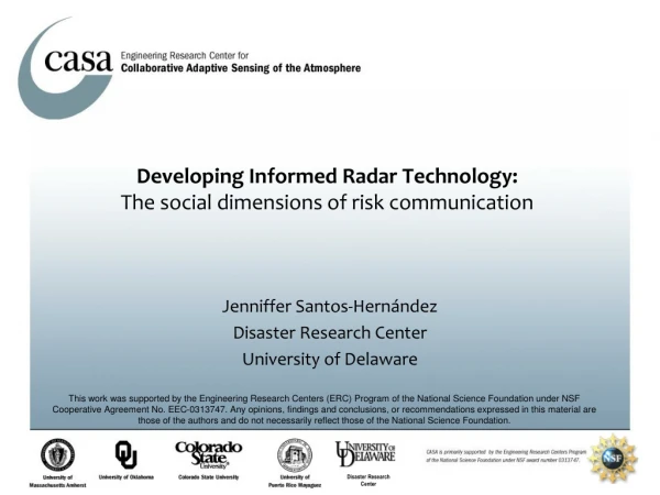 Jenniffer Santos-Hernández Disaster Research Center University of Delaware