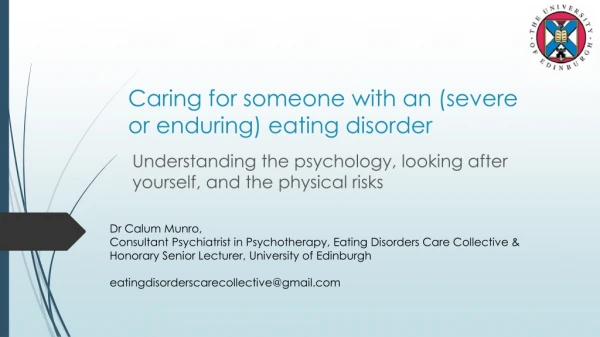 Caring for someone with an (severe or enduring) eating disorder