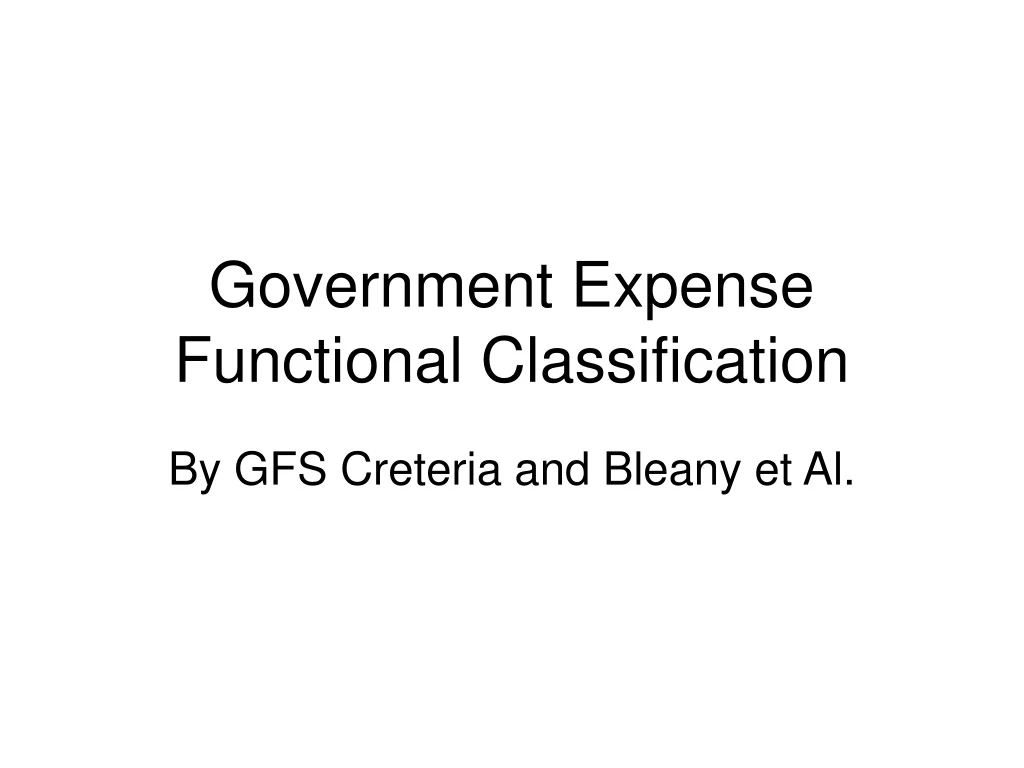 government expense functional classification