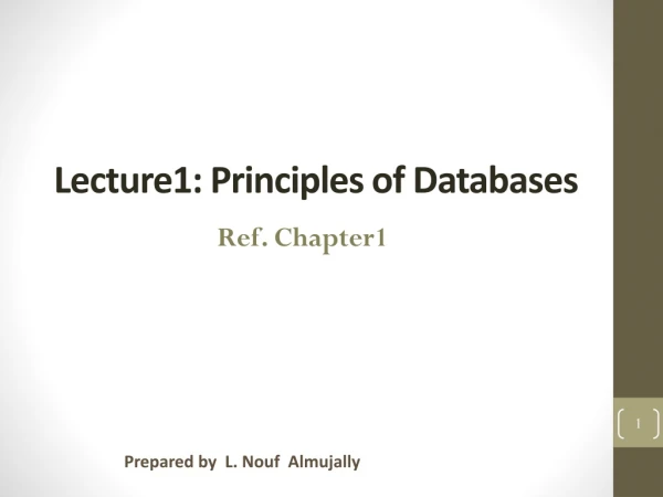 Lecture1: Principles of Databases