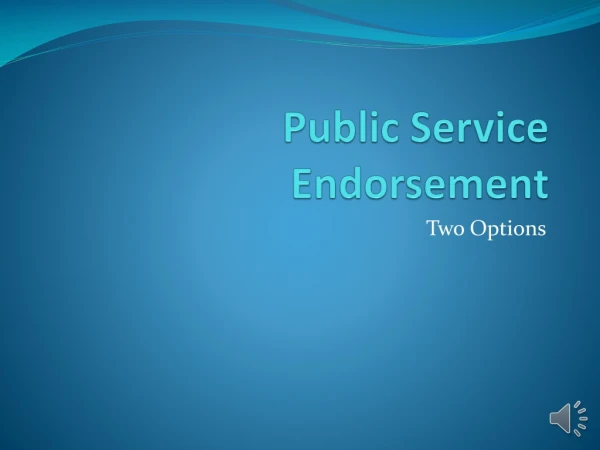 Public Service Endorsement