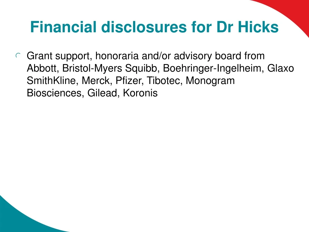 financial disclosures for dr hicks