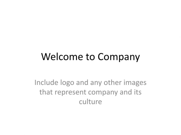 Welcome to Company