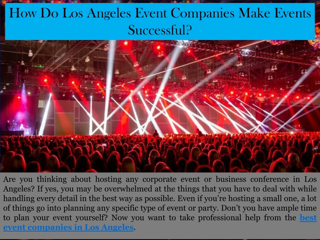 how do los angeles event companies make events successful