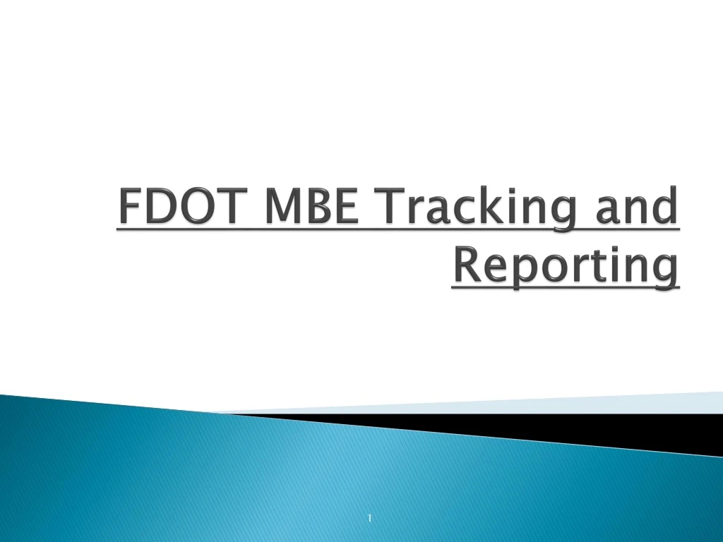 fdot mbe tracking and reporting