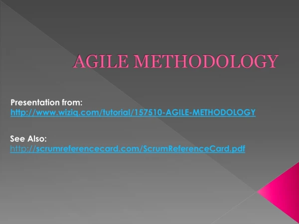 AGILE METHODOLOGY