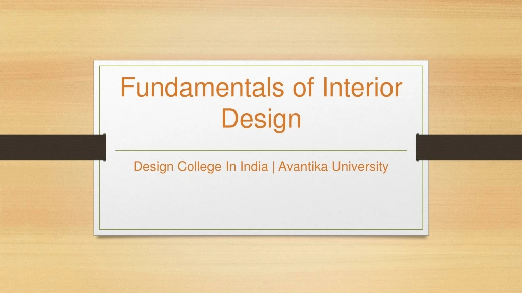 fundamentals of interior design