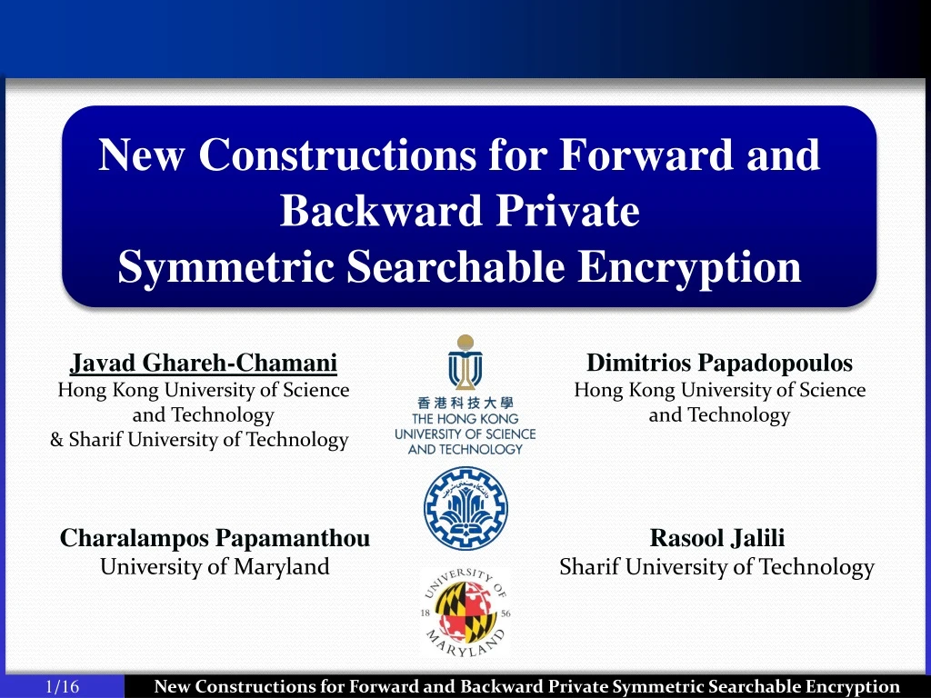 new constructions for forward and backward private symmetric searchable encryption