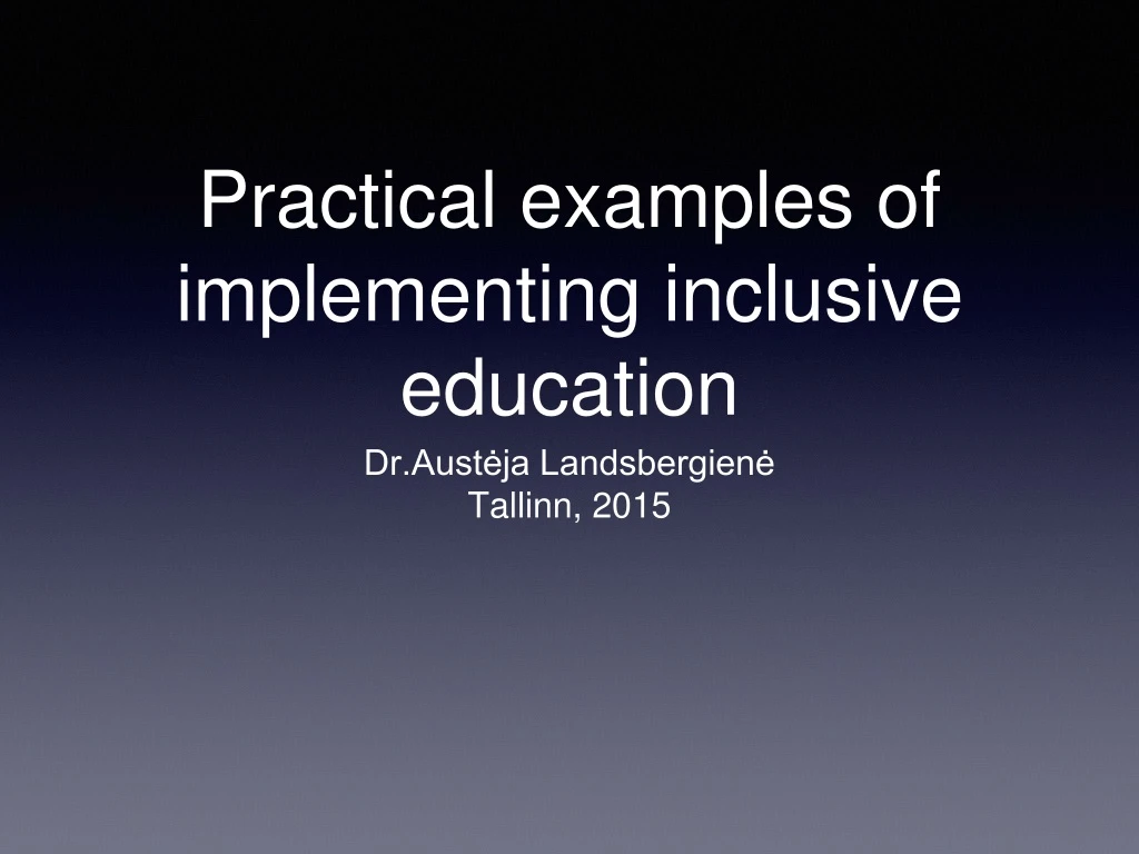 practical examples of implementing inclusive education