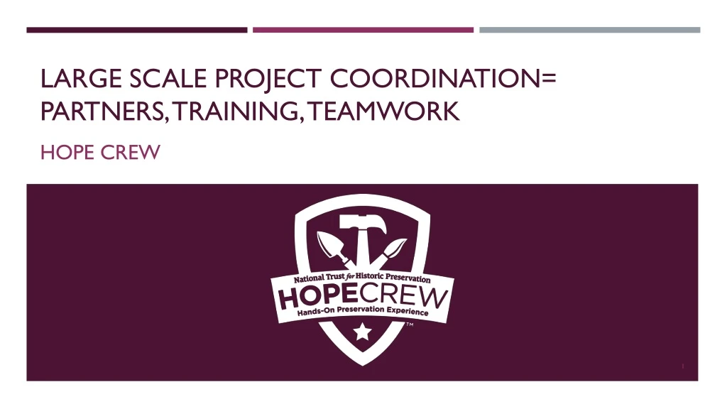 large scale project coordination partners training teamwork