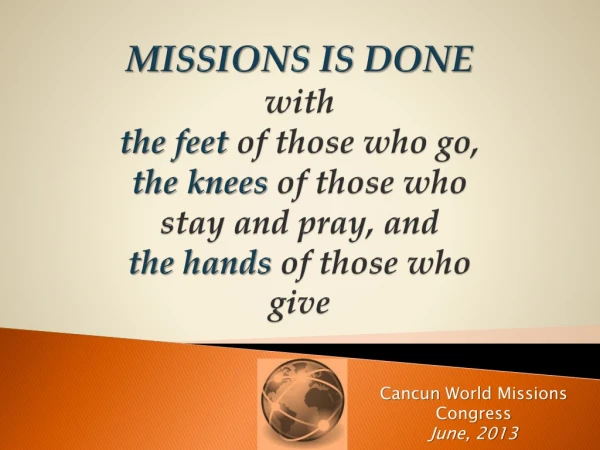 Cancun World Missions Congress June, 2013
