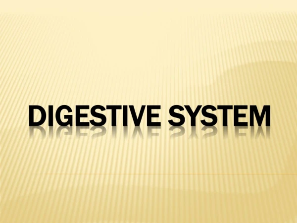 DIGESTIVE SYSTEM