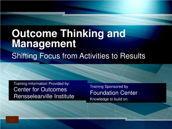 Outcome Thinking and Management