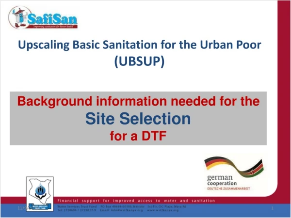Upscaling Basic Sanitation for the Urban Poor (UBSUP)
