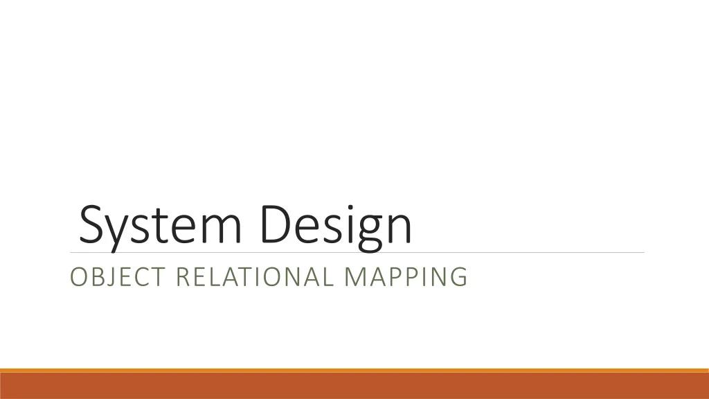 object relational mapping