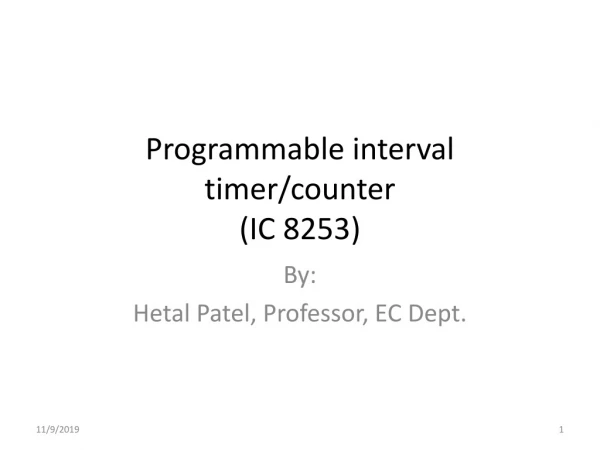 Programmable interval timer/counter (IC 8253)