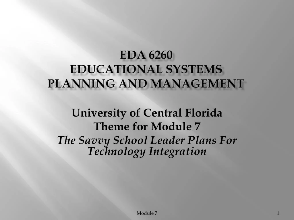 eda 6260 educational systems planning and management