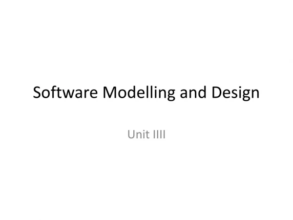 Software Modelling and Design