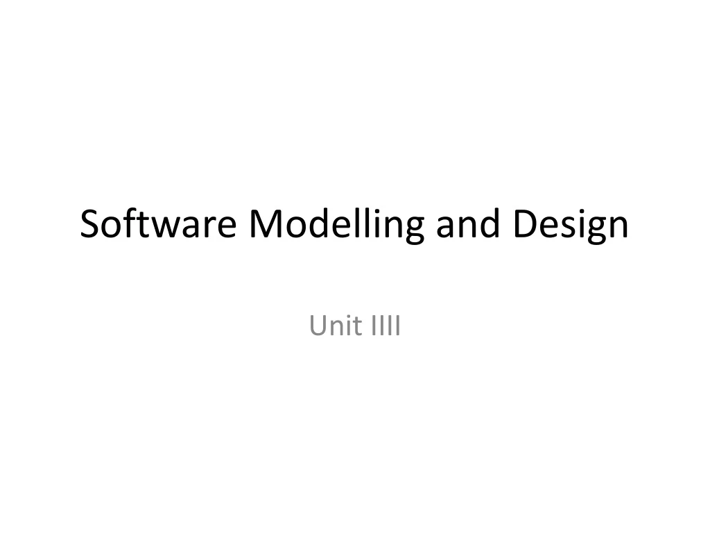 software modelling and design