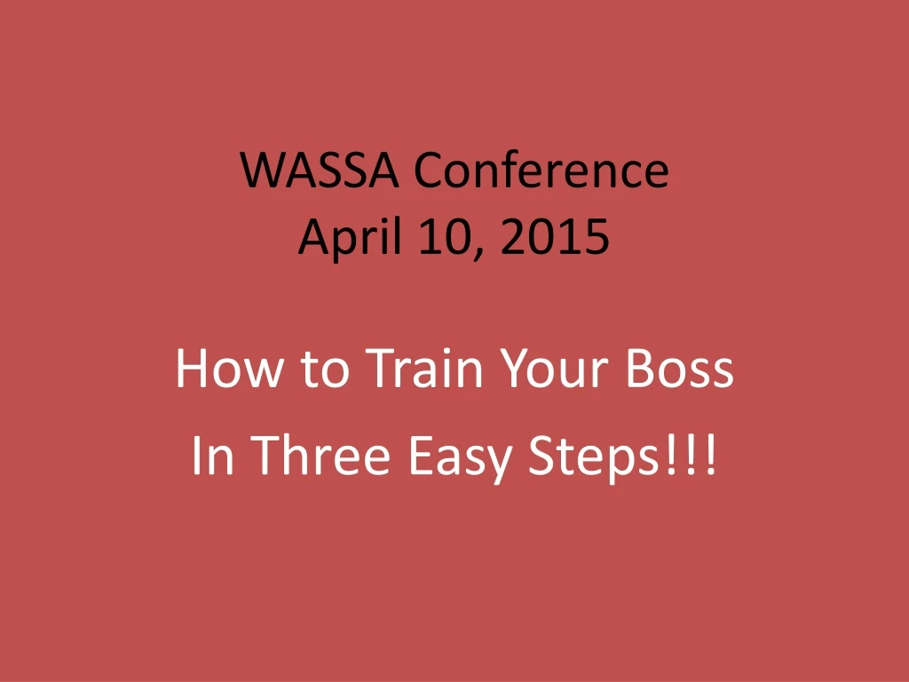 wassa conference april 10 2015