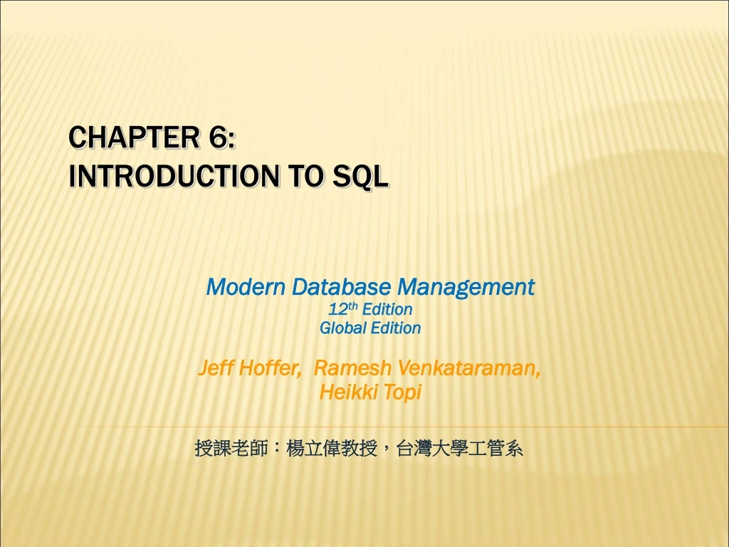 PPT - Chapter 6: Introduction To SQL PowerPoint Presentation, Free ...