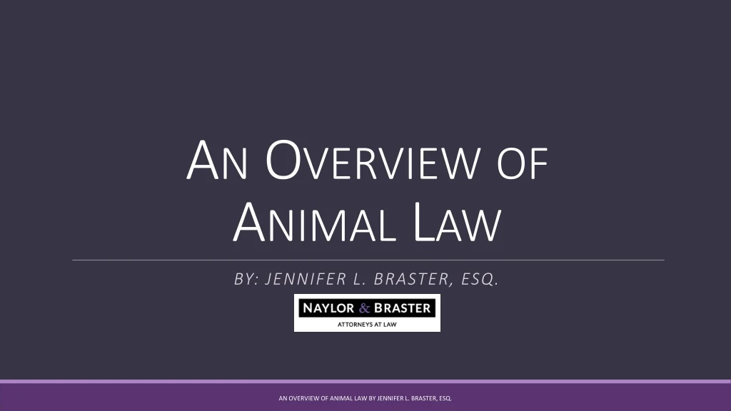 an overview of animal law