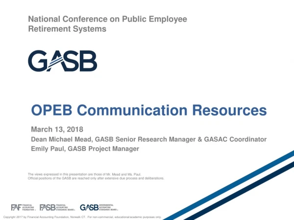 OPEB Communication Resources