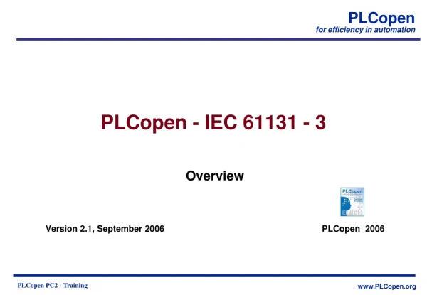 PLCopen - IEC 6 1131 - 3