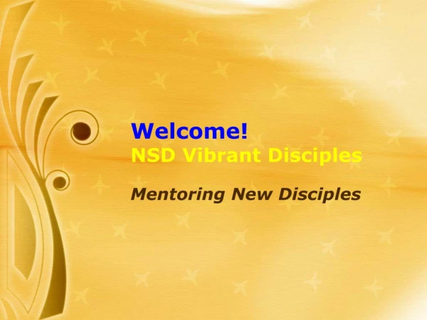 Welcome! NSD Vibrant Disciples