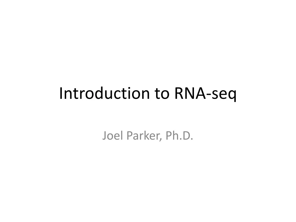 introduction to rna seq