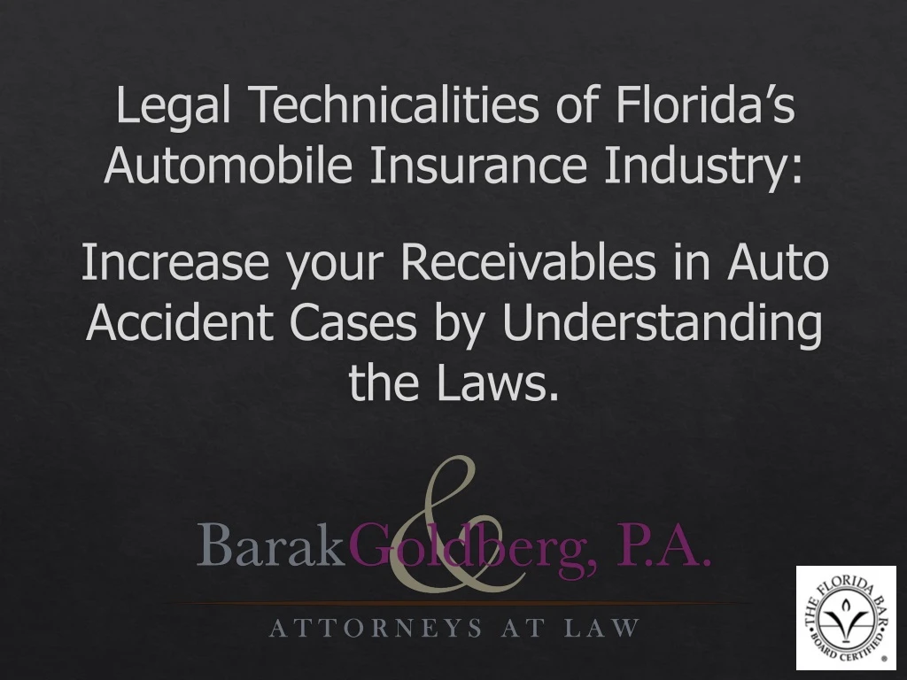 legal technicalities of florida s automobile