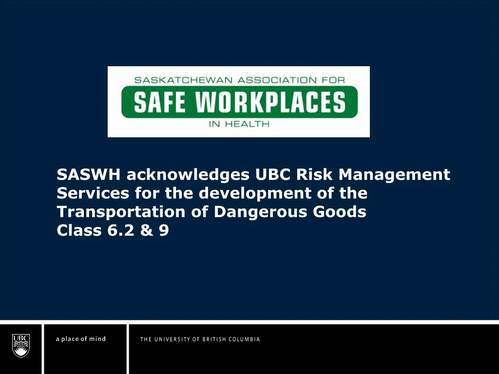 saswh acknowledges ubc risk management services